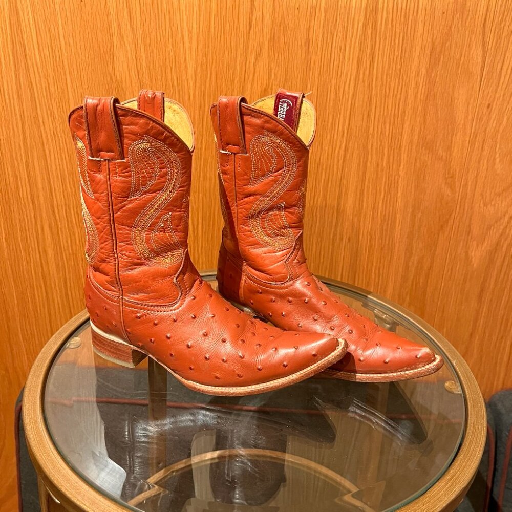 Vintage Women's Ostrich Skin Cowboy Boots